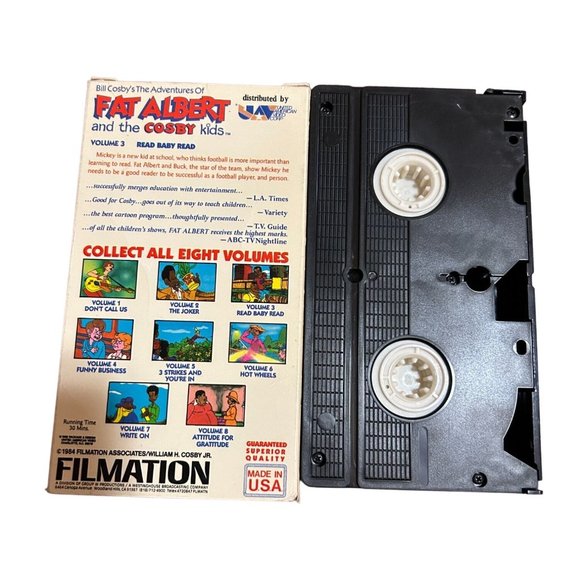 VINTAGE FAT ALBERT AND THE COSBY KIDS VOL 3 VHS 1989 READ BABY READ BILL COSBY - Picture 2 of 4
